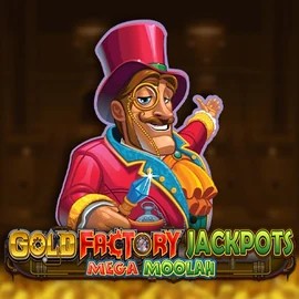 Gold Factory Jackpots Mega Moolah logo by Aurum Signature Studios at Slotmafia Casino